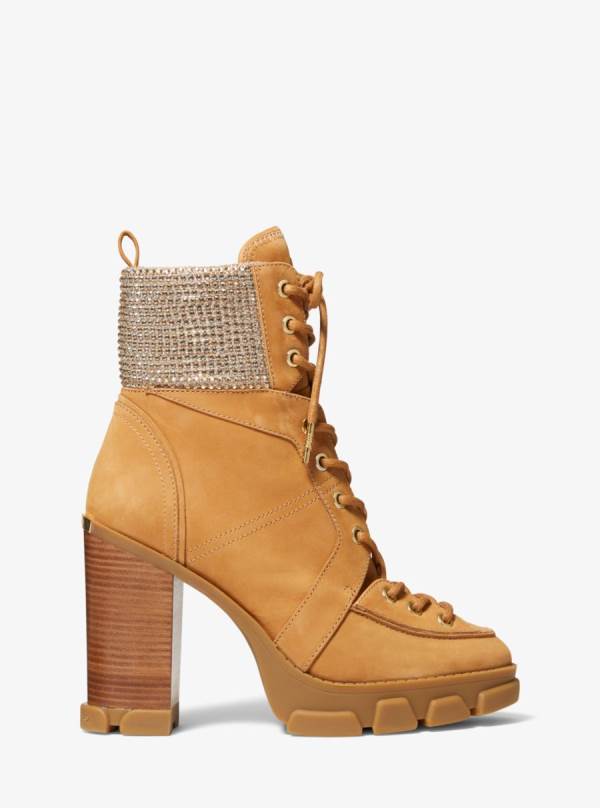 Damske Snurovacie Topanky Michael Kors Ridley Embellished Nubuck Hnede - Topanky Michael Kors Vypredaj | BLOCV-6892